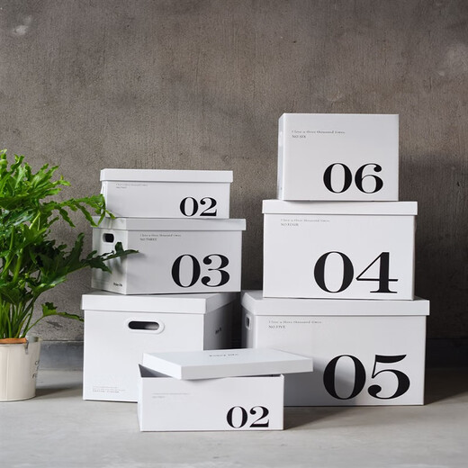 Muran Noel white paper storage box carton Kalek eight-compartment cabinet storage box carton storage box clothing gift box white No. 1 box 26.5*26.5*25.5 eight-compartment storage box 1 pack