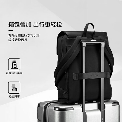Samsonite Business-Pendlerrucksack Computertasche 15-Zoll-Herrenrucksack Young Elite Rindspaltleder mit Nähten NZ3