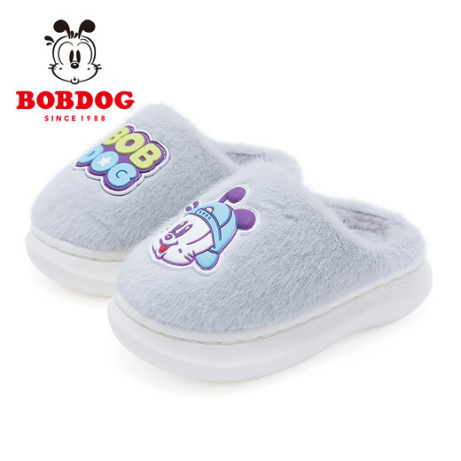 Babu Dou children's shoes winter baby cute slippers boys plus velvet warm cotton slippers girls home casual shoes no upper light hemp gray 26 (180) suitable for feet 17.0cm long