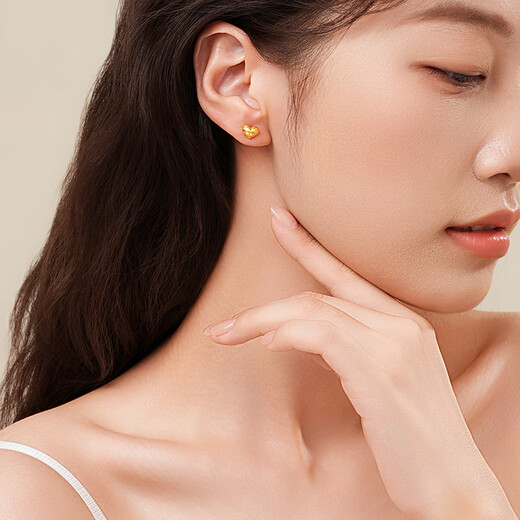 Trendy Acer High-gloss Gold Pure Gold 5G Gold Earrings for Women Fashion Commuting Birthday Gifts Priced One Pair Approximately 1.5g