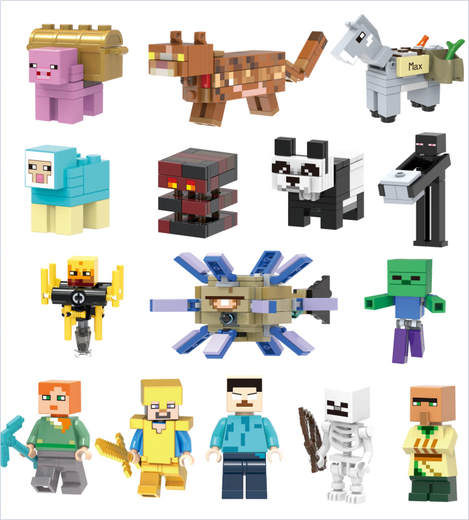Gu Xin compatible with the Minecraft World Series Predator assembled doll building block toys single minifigure children's toys yellow 1585 slime