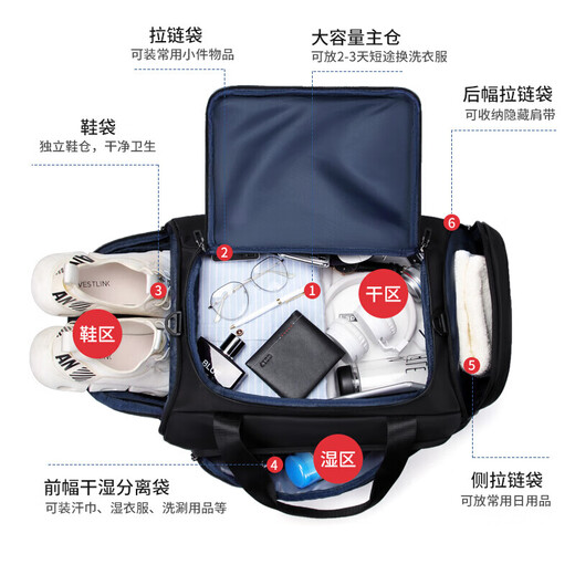 Golf (GOLF) travel bag, shoulder bag, three-use luggage bag, men's sports fitness bag, business bag, backpack