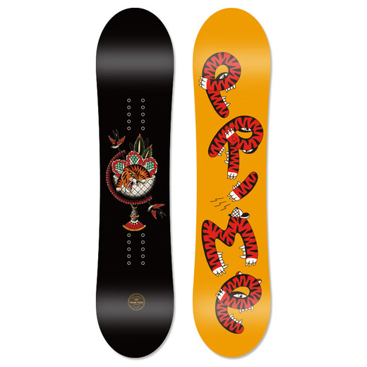 HKDA children's snowboard and snowboard set for beginners and teenagers, all-round board bindings, quick-wearing snowshoes, ski equipment, tiger snowboard 90cm