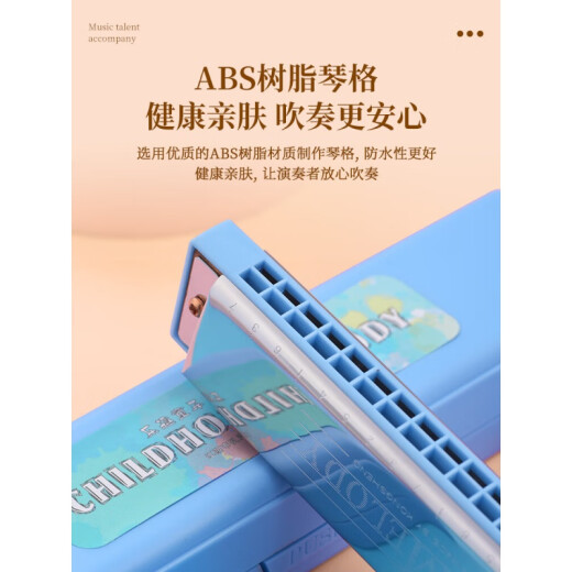 
Swan (SWAN) genuine harmonica 24-hole polyphonic c-tune beginners students introductory children's self-study special oral organ instrument 24-hole polyphonic C-tune-blue [original configuration]