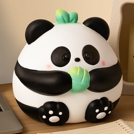Qi Le's birthday gift panda piggy bank for women, children's large capacity, depositable and removable, new style for boys, only in and out of the piggy bank, panda rice balls (large size)