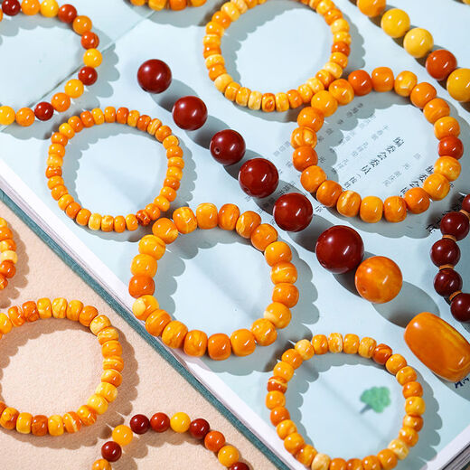Miaoyi original high-end literary and playful beeswax bracelet with 108 old beeswax amber necklace live broadcast, non-corresponding product