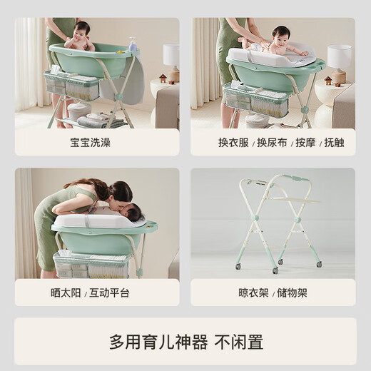 RESFOR Windeltisch, Babypflegetisch, multifunktionaler Operationstisch, Neugeborenen-Berührungstisch, Babybaden, Windelwechseltisch, Empfehlung des Elternzentrums, Xuefeng White-Wash and Care 2-in-1-Pflegetisch