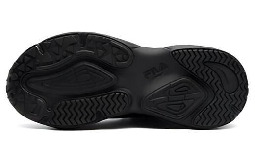 FILA CONCH II fabric synthetic leather, comfortable and versatile, wear-resistant, low-cut dad shoes, women's black, black 35.5