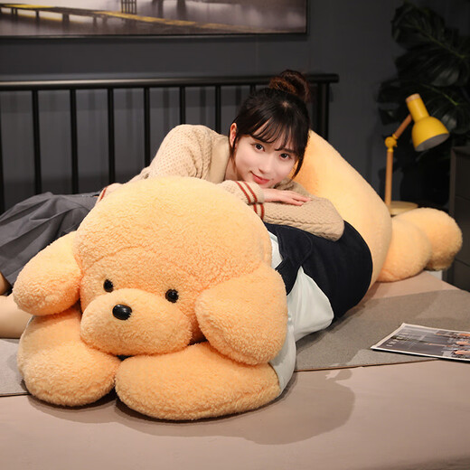 达威奇泰迪狗毛绒玩具睡觉抱枕女生趴趴狗公仔大型玩偶小白狗布娃娃仿真 白色baby趴趴狗  80厘米【精心挑选+亲肤舒适】