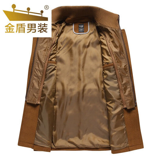 Jindun new winter style middle-aged men's woolen coat jacket casual middle-aged and elderly thickened woolen jacket daddy gray 175 recommended 115-130 Jin Jin equals 0.5 kg