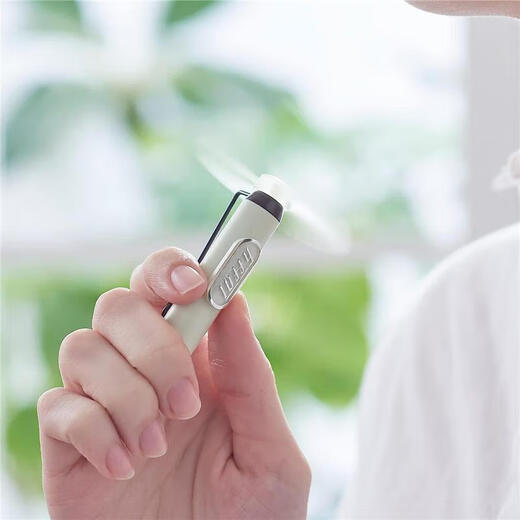 TOFFY Japan direct mail portable handheld fan hands-free USB rechargeable multi-speed air volume adjustment mini wireless fan with LED light FN11 (gray white)