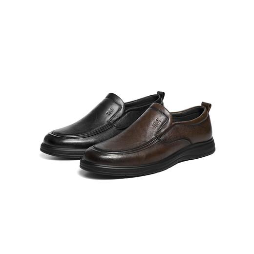 Red Dragonfly Casual Leather Shoes 2025 Spring New Men's Onuine Leather Shoes Business Middle-Aged и пожилые туфли Daddy WTA15051 Brown 42