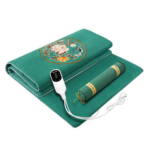 Xiaomi Buyi Trendy Life Appliances Mugwort Electric Blanket Small Size Household Single Moxibustion Sofa Special Cushion Electric Mattress Beauty Salon Electric Heating Shawl Green + Pillow (Smart Digital Display) 150x60cm