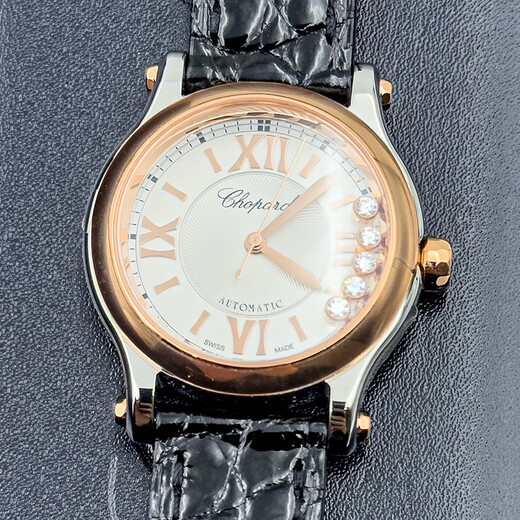 Chopard Swiss Watch Happy Sport Series Happy Diamond Automatic Mechanical Ladies Watch New Year Gift 278573-6013 Five Diamond Rose Gold Silver Plate 30mm