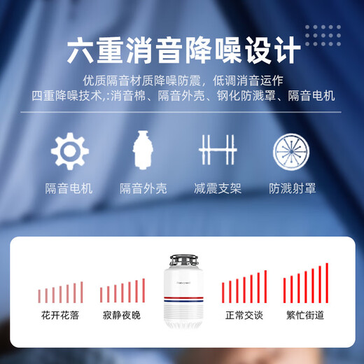 Honeywell kitchen waste disposer kitchen household food waste disposer kitchen waste shredder X8 elegant white