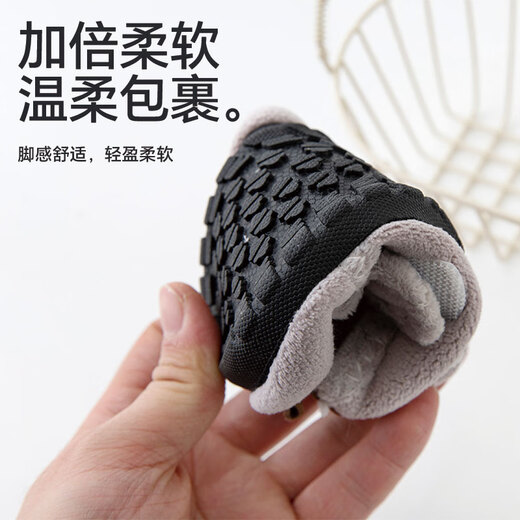 Babyprints baby floor socks autumn and winter plus velvet baby socks indoor soft bottom toddler socks to keep warm and cool brown 24-25