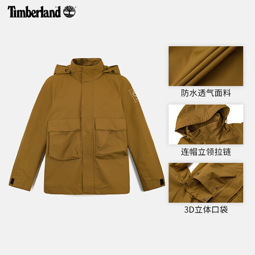 Timberland veste officielle pour hommes veste décontractée extérieure imperméable et coupe-vent | A41QB A41QB834/marron clair L