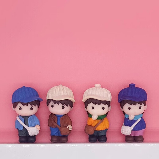 哥纶卡通小女孩可爱娃娃玩偶男孩情侣装饰造景生日礼物办公书桌面摆件 男女孩情侣8个装
