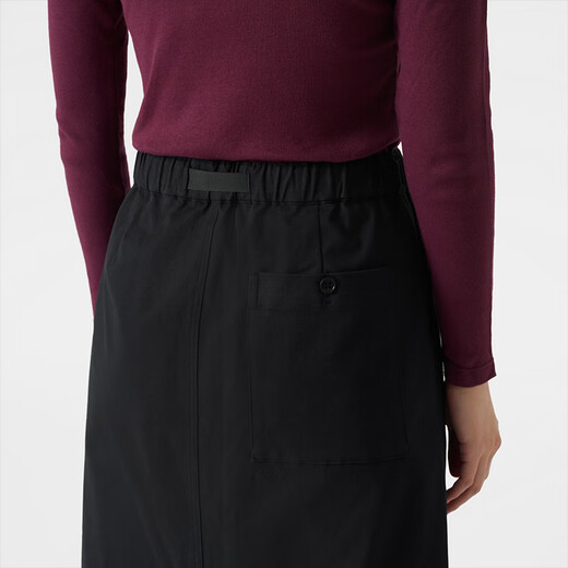 MUJI Women's Mercerized Twill Narrow Skirt Long Skirt Women's Autumn Skirt BEY02C4A Black S (155/62A)
