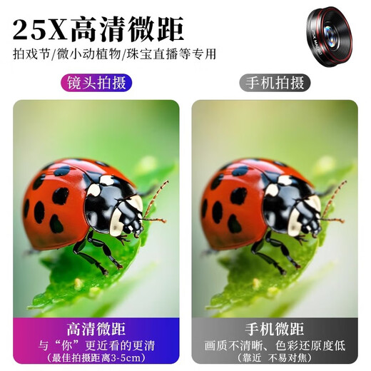 Xuanyou 4k Mobile Phone Lens Macro Широкологический уход Внешний Профессиональный Съемка Fisheye Внешний объектив, подходящий для Apple Huawei SLR Enlargement Высокопроверенный