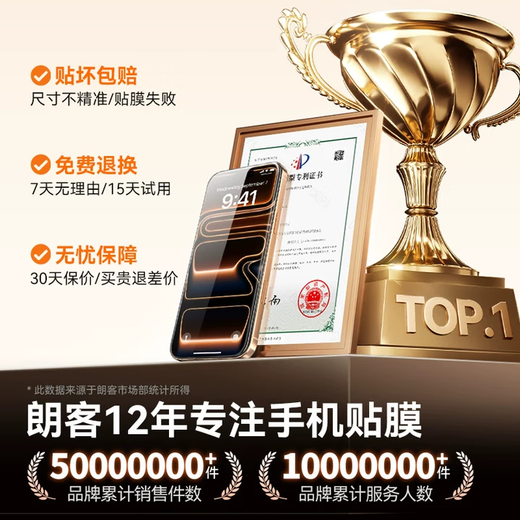 Langke guarantees compensation for damaged stickers丨AG zero-sensitive film suitable for iPhone17promax tempered film Apple 17ProMax mobile phone film ultra-thin anti-reflective high-definition full coverage anti-fingerprint