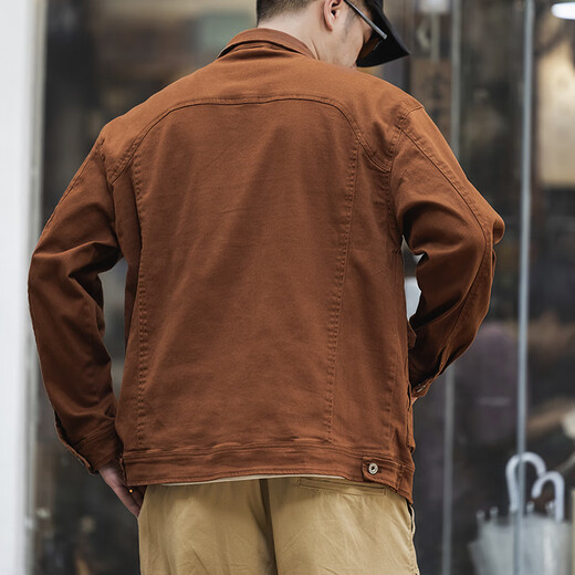 JEEP SPIRIT Jacket Men's 2025 Spring and Autumn New Men's Multi-Pocket Lapel Top Loose Trendy Brand Casual Working Jacket Men 9913 Coffee XL (175)