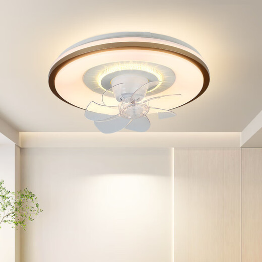 V-POWER智能卧室吊扇灯风扇灯LED灯具客厅餐厅现代简约吸顶灯电扇灯 【惠】9904-J金边-96W无极-360摇头