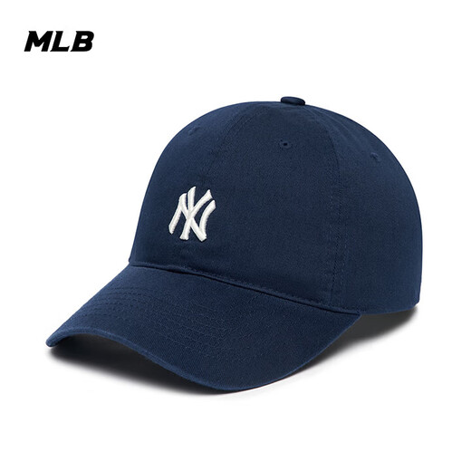 MLB official Yu Shuxin's same style for men and women, fashionable and versatile soft top baseball cap sun visor outdoor autumn CP77 New York Yankees/Navy Blue One Size