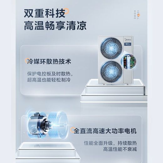 Midea central air conditioning ideal home third generation upgraded model Starlight pro4P5P6P one to three/one to four/one to five/one to six commercial household air duct multi-connected full DC variable speed 5 HP first class energy efficiency 120 for four Starlight pro