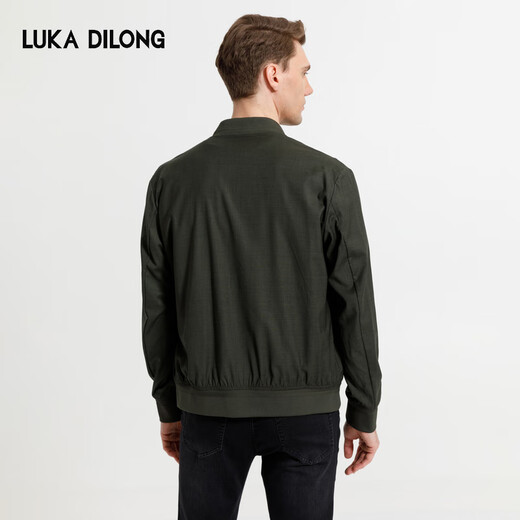 Lucadilong [Smart Constant Temperature] 24 Spring and Summer New Imported Fabric Men's Baseball Collar Casual Wool Jacket Jacket Gray Green 50
