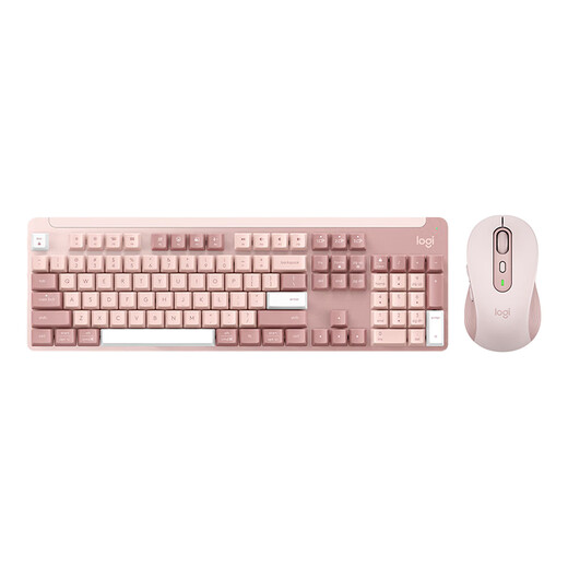 
Logitech (Logitech) preferred series K865 mechanical keyboard Wireless Bluetooth dual-mode keyboard (K845 upgraded model) 104-key full size Gaming business office keyboard and mouse set K865 stone dogwood powder + M750 M pink