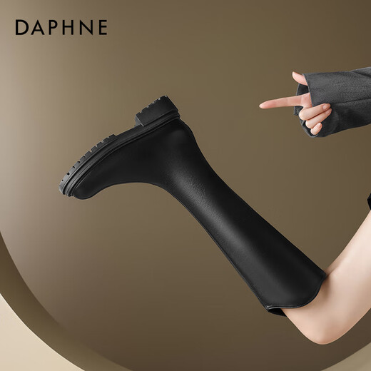 Daphne Slim Boots Women's Autumn and Winter Plus Velvet 2025 New Style Hot Girl Boots No More Than Knees V-mouth Knight Boots Advanced