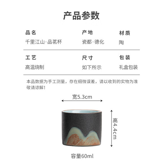 SUSHI CERAMICS hand-painted glaze tea cup Qianli Jiangshan six-color Kung Fu tea cup Festival souvenir tea set