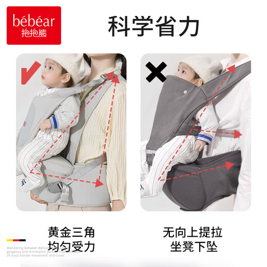 Umarmung Bären Babygurt Taillenhocker Baby Walking Baby mit Artefakt vorne umarmen multifunktionales Neugeborene Four Seasons Universal Baby Armband Park Heik Lufthocker Kern [Bauchschutzmodell]