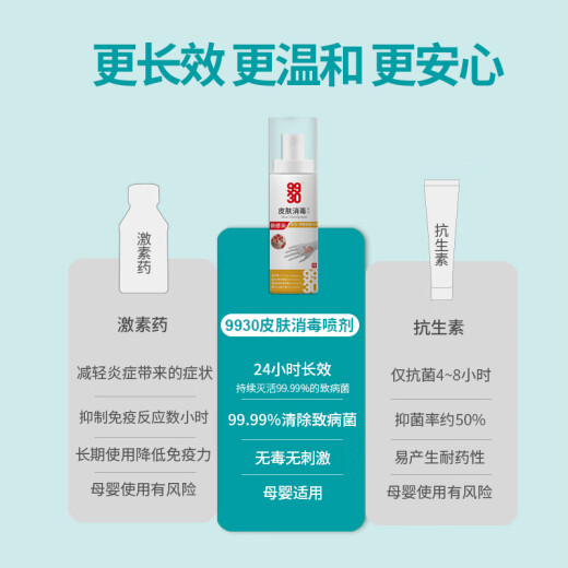 
9930 Skin Disinfection Spray 50ml is suitable for all kinds of body fungi mother and baby pets, safe and non-irritating, light yellow