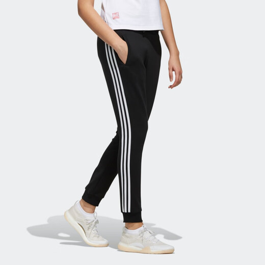 adidas comfort gestrickte Fußhosen Frauen FI9276 Schwarz/Weiß FI9274 S