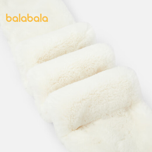 Balabala Children's Scarf Girls Winter Warm Plush Scarf Comfortable Rabbit Doll Style Cute and Cute White Tone 00311 110cm