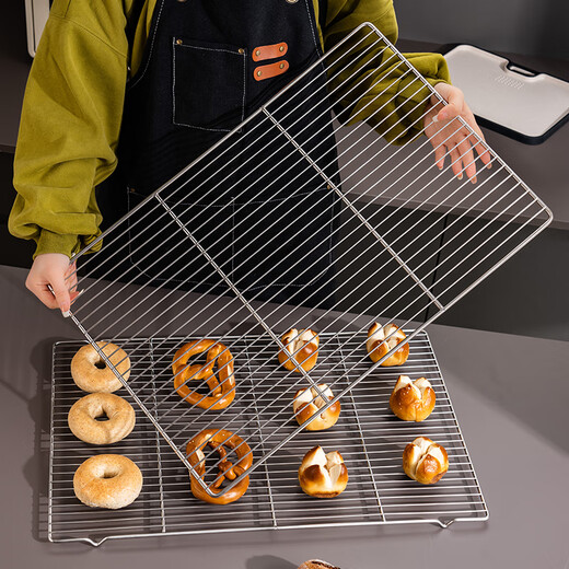 Vinland British stainless steel cooling rack commercial large grid baking bread cake barbecue oven grid sheet 60 40 with feet stainless steel thick cooling rack 60x40
