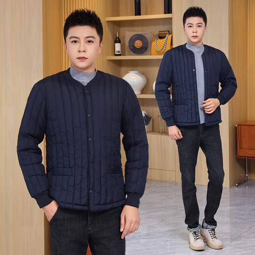 Men's velvet thickened lining cotton coat popular large size cotton coat autumn and winter base layer small cotton jacket warm short jacket military green lining natural velvet 5XL 160-180Jin Jin is equal to 0.5 kg