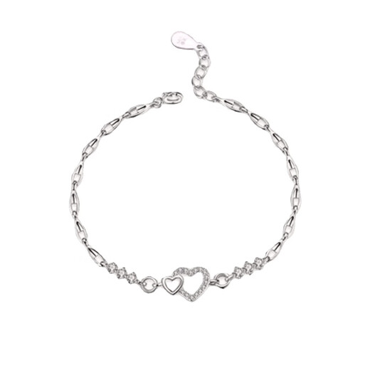 Nilan pt950 platinum bracelet PT950 heart-to-heart women's diamond temperament, light luxury, gift to girlfriend heart-to-heart bracelet