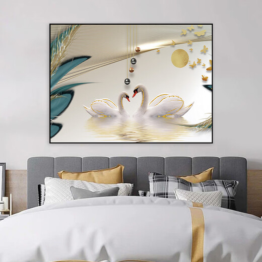 Dincmei Dingchuangmei Bedroom Decoration Painting Self-adhesive Modern Simple Bedside Background Wall Sticker Covering Ugliness Living Room Dormitory Poster Wallpaper 08. Fresh Forest Width 45cm-Height 30cm Self-adhesive stickers with adhesive on the back