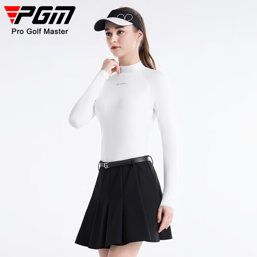 
PGM Golf Clothing Women's Ice Silk Sunscreen Base Shirt Top T-shirt Summer Sports YF677-White [Top] [Ice Silk] S