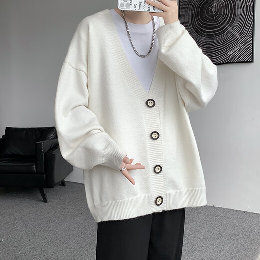 Pang Youmi 8xl-M Extra Sweater de cárdigan de gran tamaño para hombres Simple Knitting Chaqueta de punto para hombres suéter de punto informal