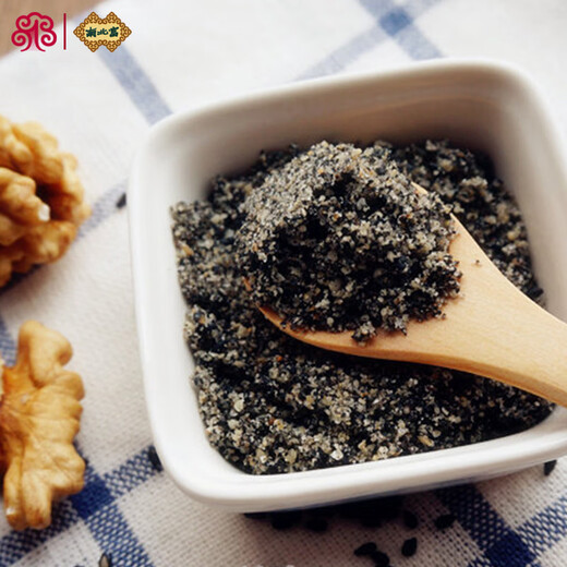南北富 熟黑芝麻核桃粉1050g干吃冲饮杂粮早餐熟粉 不添加蔗糖1.05kg+菁活水*2