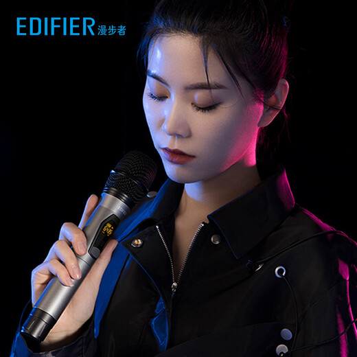 Edifier (EDIFIER) A3-8S professional mobile multimedia speakers, outdoor square dance speakers, portable trolley Bluetooth speakers suitable for conference karaoke, official standard + IU1 head-mounted wireless microphone