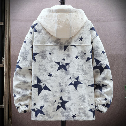 
Baoming jacket men's fake two-piece hooded autumn and winter style velvet printed jacket men's trendy brand teenager spring and autumn workwear jacket W9903 Bear XL (about 140~160 Jin [Jin equals 0.5 kg] can be worn)