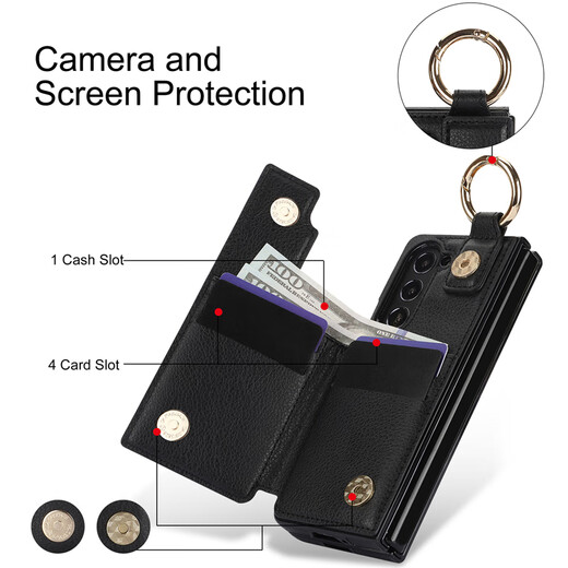 Jinhao eignet sich für Samsung Z Fold5 Mobiltelefone Hülle Pensteckplatz Wallet Wallet Faltblatt