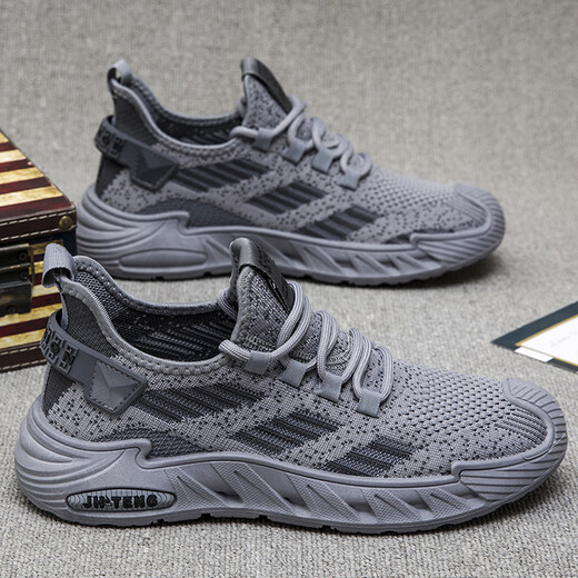 Huilijun large-size men's shoes 46 47 48 extra-large-size summer men's mesh breathable casual sneakers thin work trendy shoes 9225 black 46