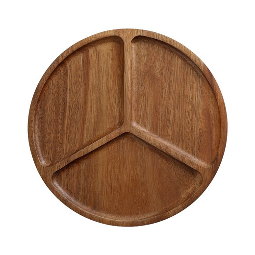 Acacia wood dinner plate wooden tray Japanese tea tray stove cooking solid wood household wooden tableware rectangular cake wooden tray log color small oval