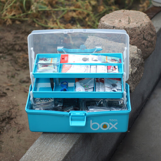 
Laoji three-layer multi-functional portable fishing gear storage box lead fishing line float seat storage bag fishing box special fishing box small purple second-layer YF-677S